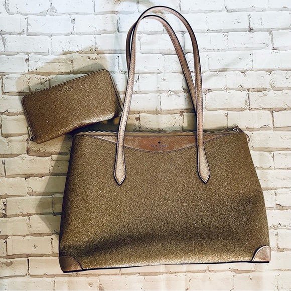 Kate Spade Rose Gold Bag and Matching Wallet - Picture 2 of 7